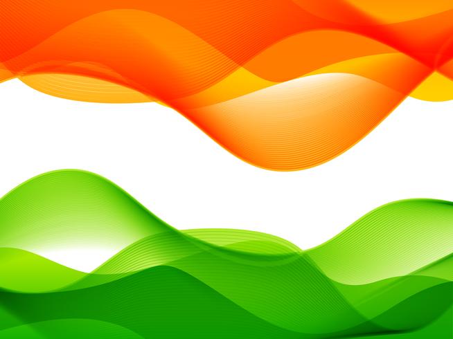 conception de drapeau indien de style vague vecteur