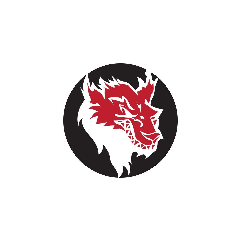 icône de loup et illustration de modèle de vecteur de symbole