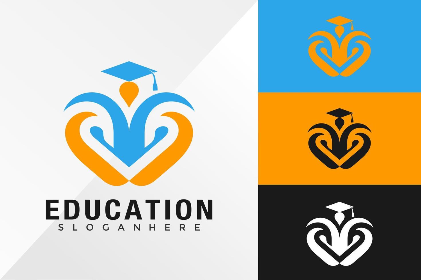 les gens aiment le modèle de vecteur de conception de logo d'éducation
