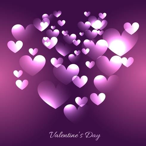 illustration de coeurs Saint Valentin sur fond violet vecteur