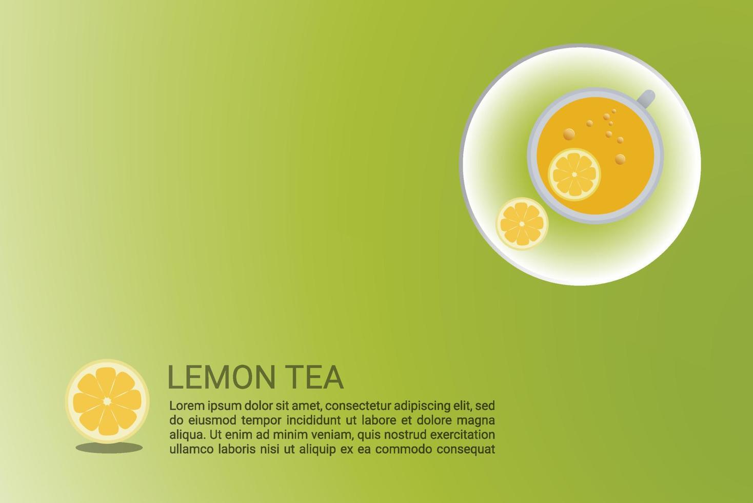 conception de concept de thé au citron vecteur