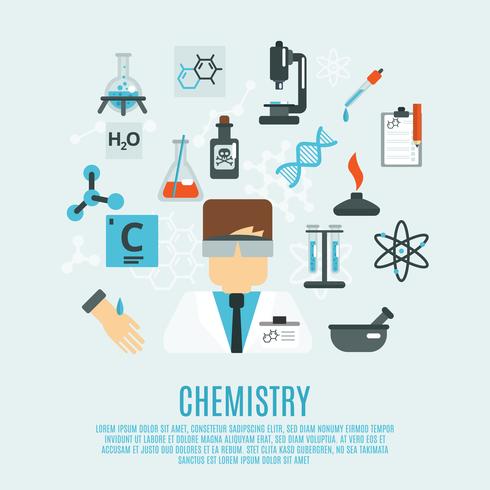 Chimie Flat Icon Set vecteur