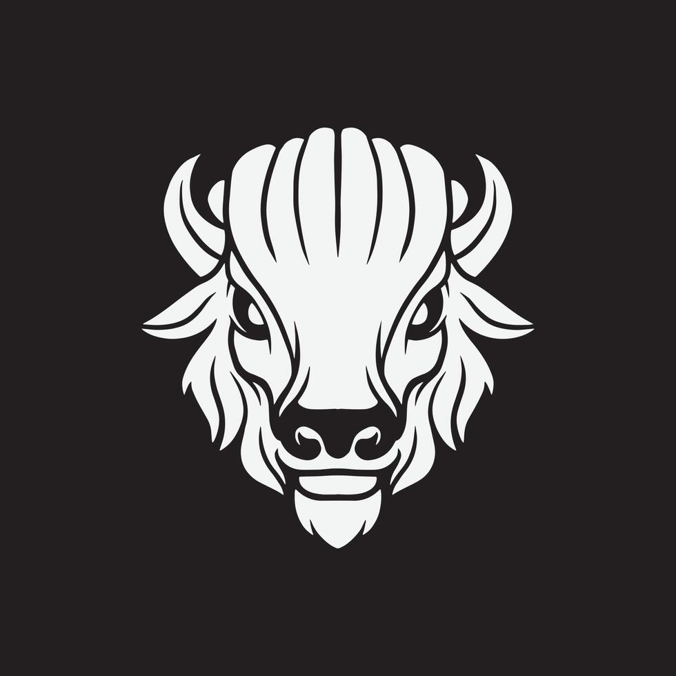 illustration vectorielle d'un bison. conception de tête d'animal pour la conception de logo et de t-shirt vecteur