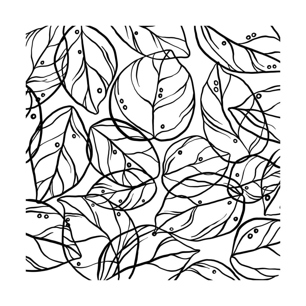 motif floral de dessin au trait. texture nature dessinée à la main en blanc. illustration de feuillage pour créer une conception de texture créative en vecteur. vecteur