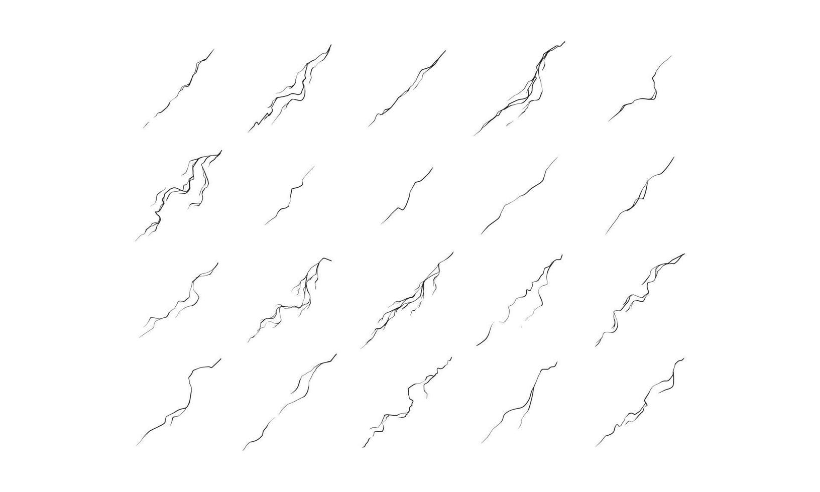 ensemble d'illustration vectorielle de foudre. faisceau d'éléments graphiques électriques sur fond isolé vecteur