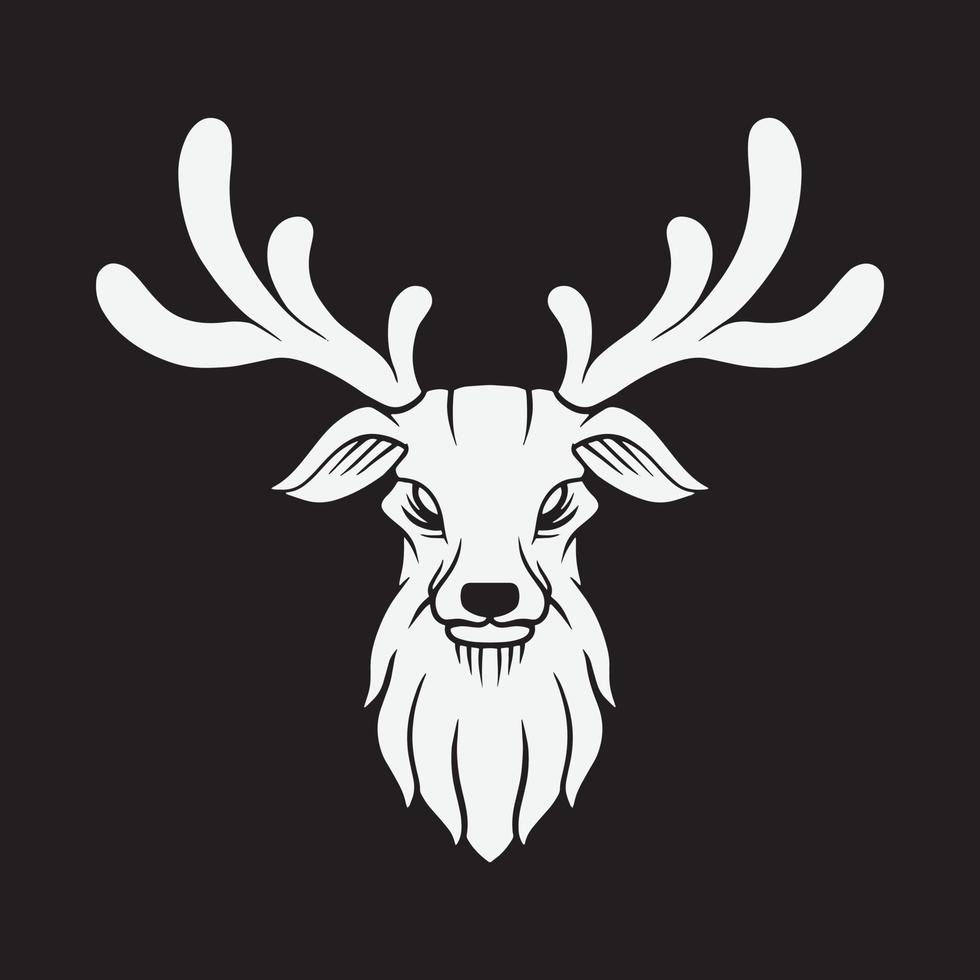 illustration vectorielle d'un cerf. conception de tête d'animal pour la conception de logo et de t-shirt vecteur