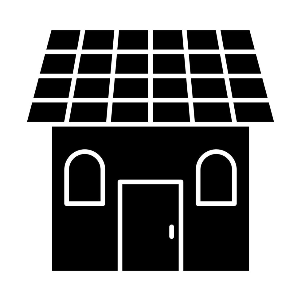 icône de glyphe de maison solaire vecteur