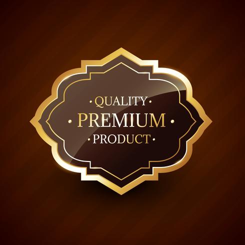 badge doré label qualité premium produit vecteur