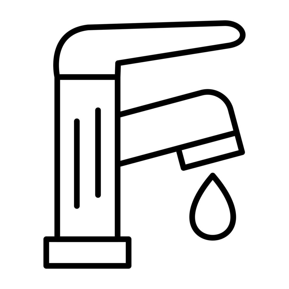 icône de ligne de robinet vecteur