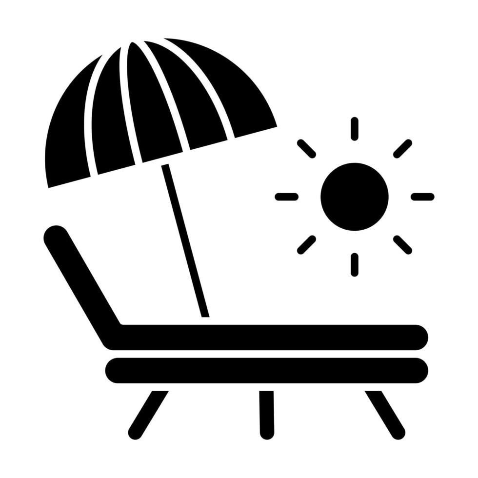 icône de glyphe de chaise longue vecteur