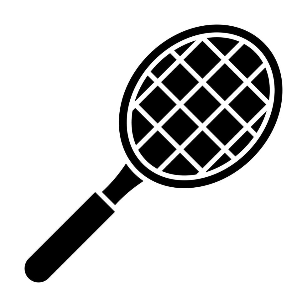 icône de glyphe de raquette de tennis vecteur