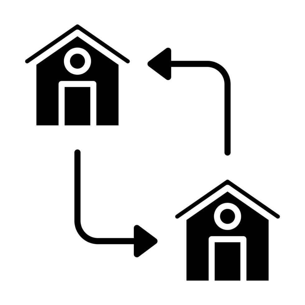 icône de glyphe d'échange de maison vecteur