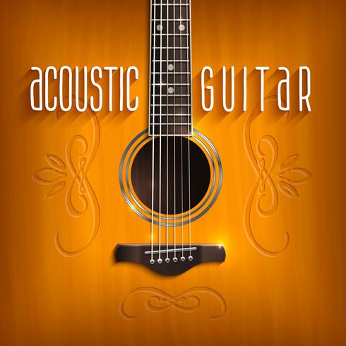 Fond de guitare acoustique vecteur