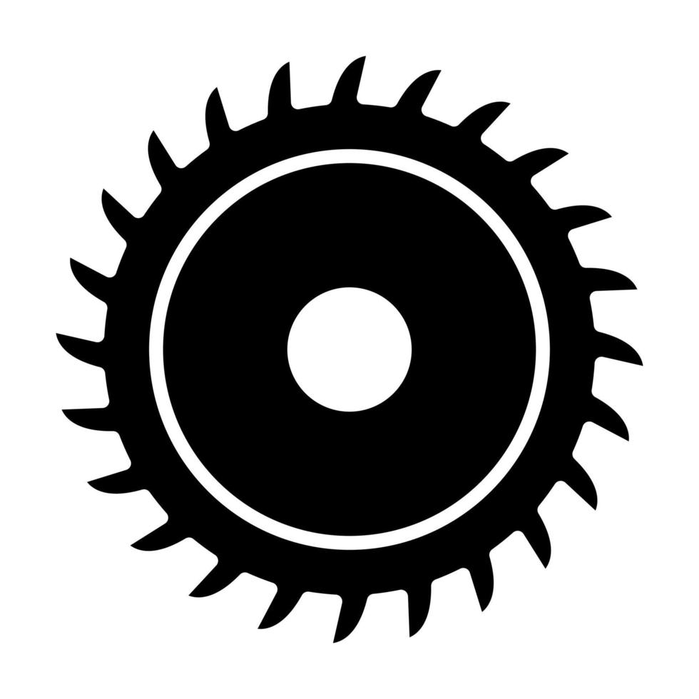 icône de glyphe de scie circulaire vecteur
