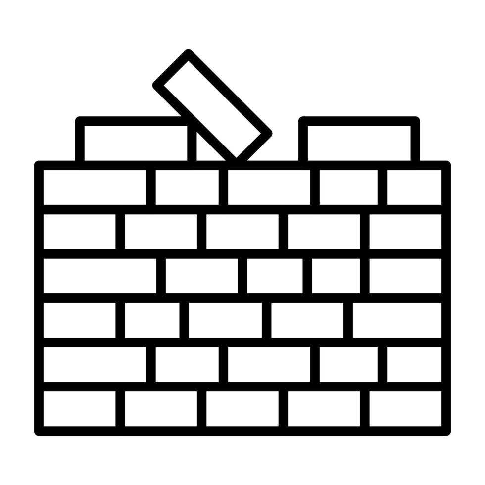 icône de ligne de briques vecteur