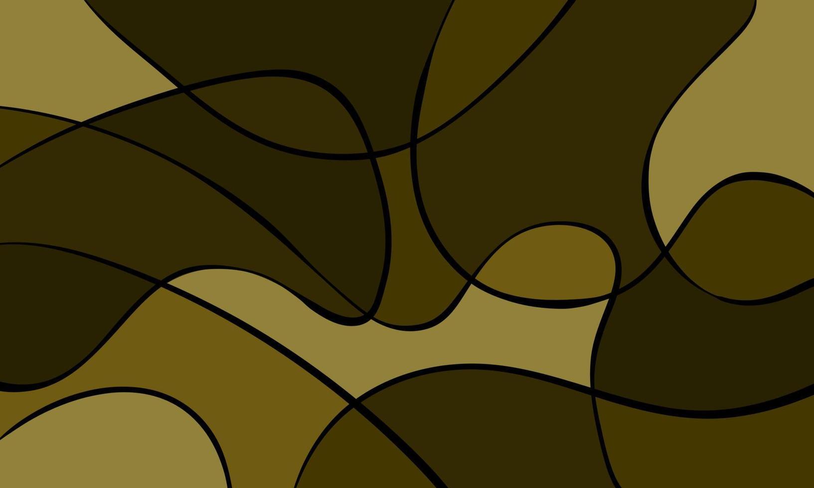 formes abstraites avec des lignes ondulées sur fond d'or vecteur