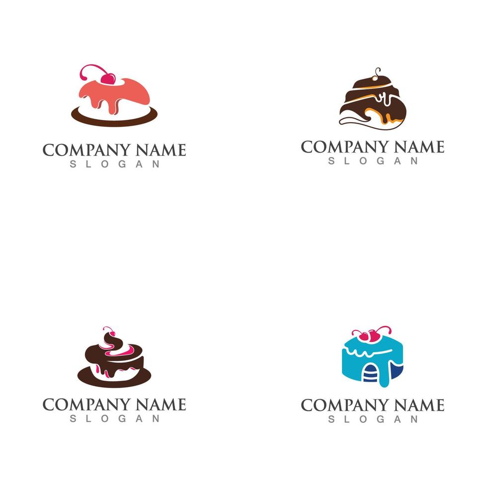 cupcake boulangerie logo dessert sucré modèle icône conception de boulangerie vecteur