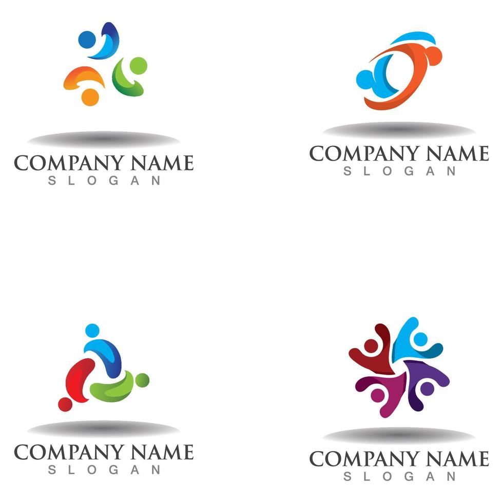 logo de l'union de travail d'équipe communauté, partenariat et modèle vectoriel de personnes