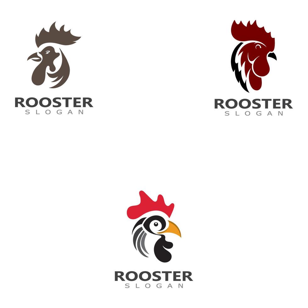 Logo tête de coq vectoriel du modèle de conception animale