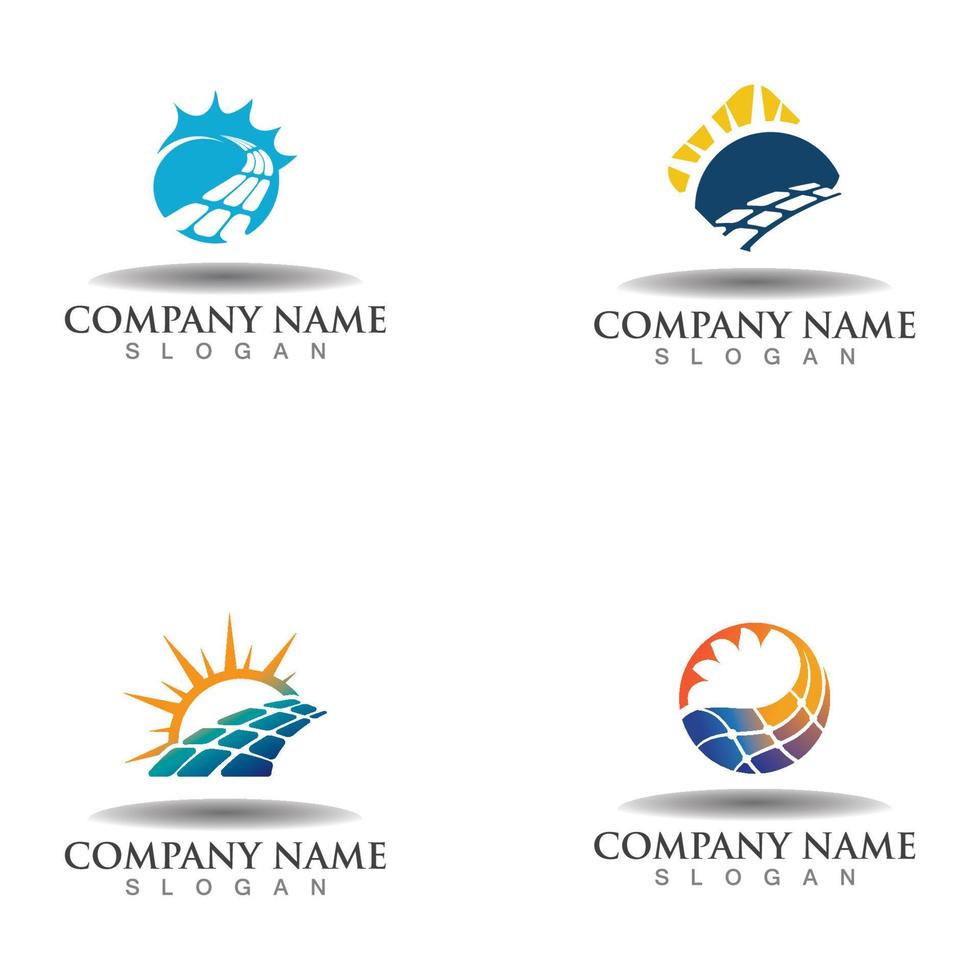 création de logo d'énergie solaire sun tech. technologie solaire, modèle de conception de logo d'idée vecteur