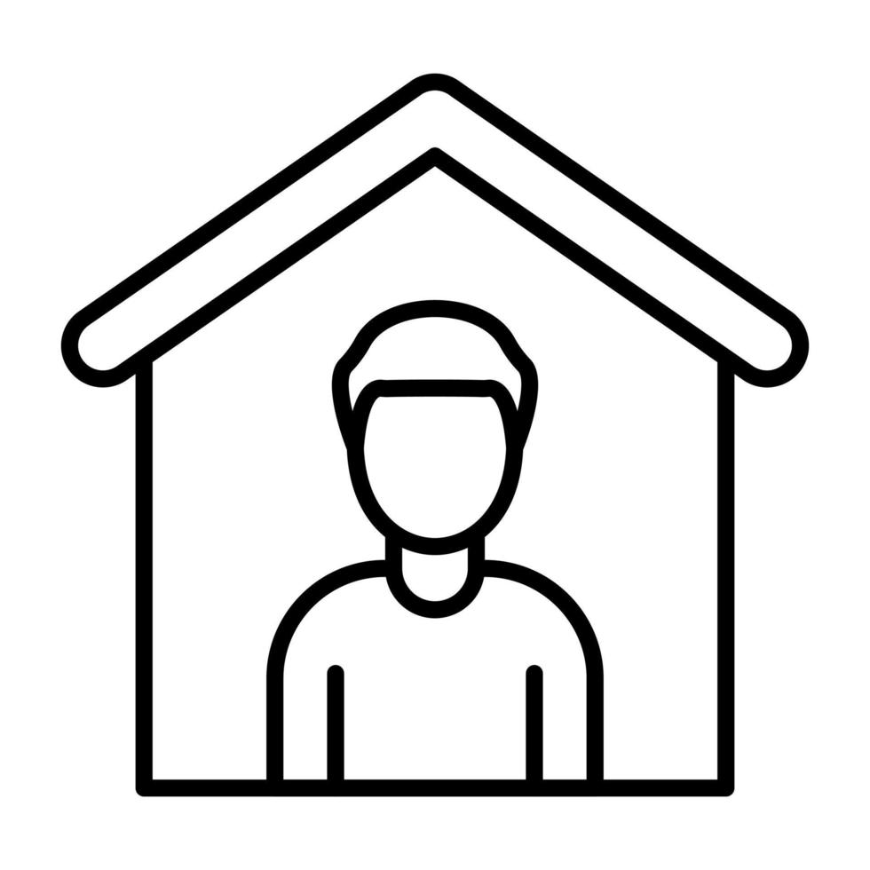 icône de ligne de gestionnaire immobilier vecteur