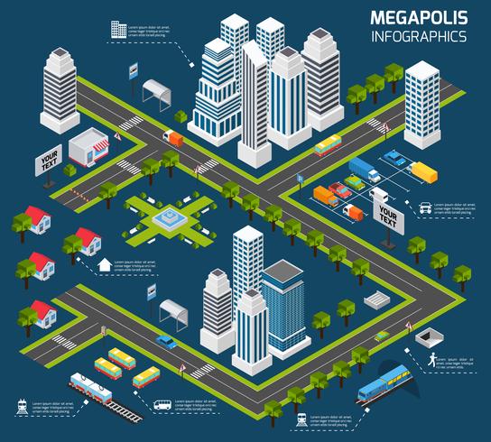 Concept de ville isométrique vecteur