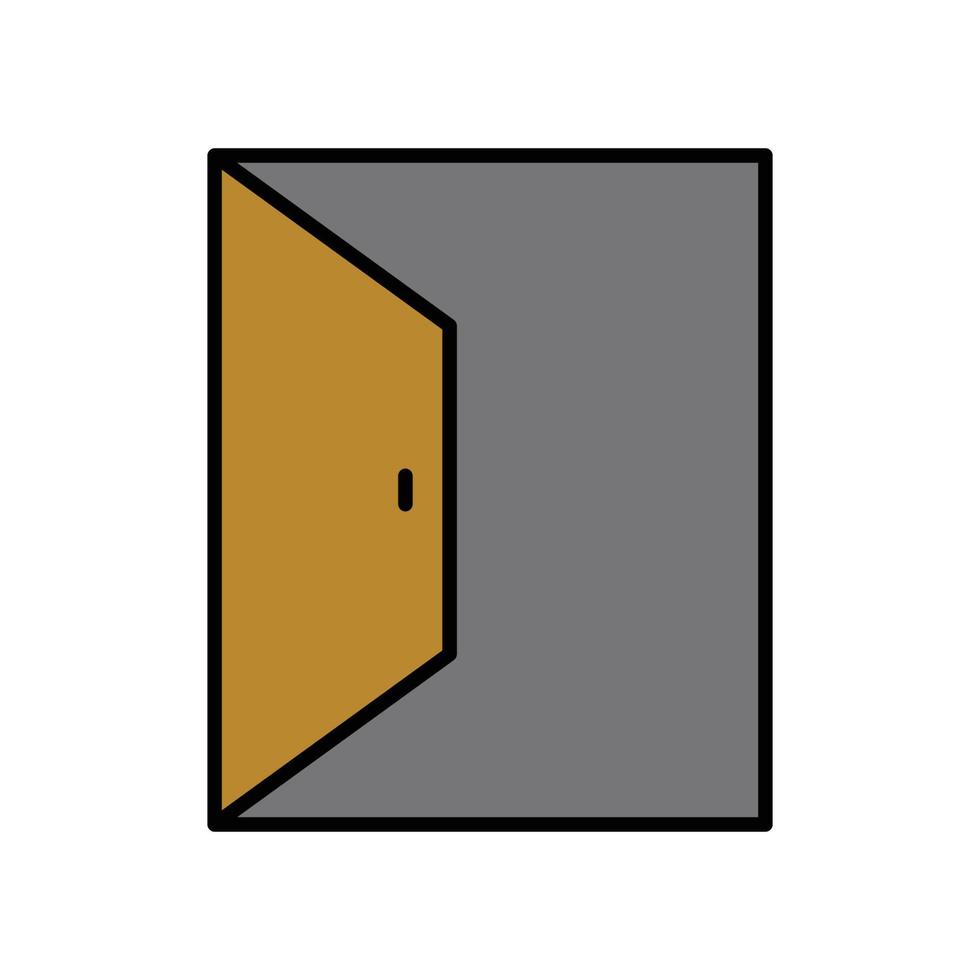icône de porte ouverte. conception de style de couleur linéaire. vecteur de conception
