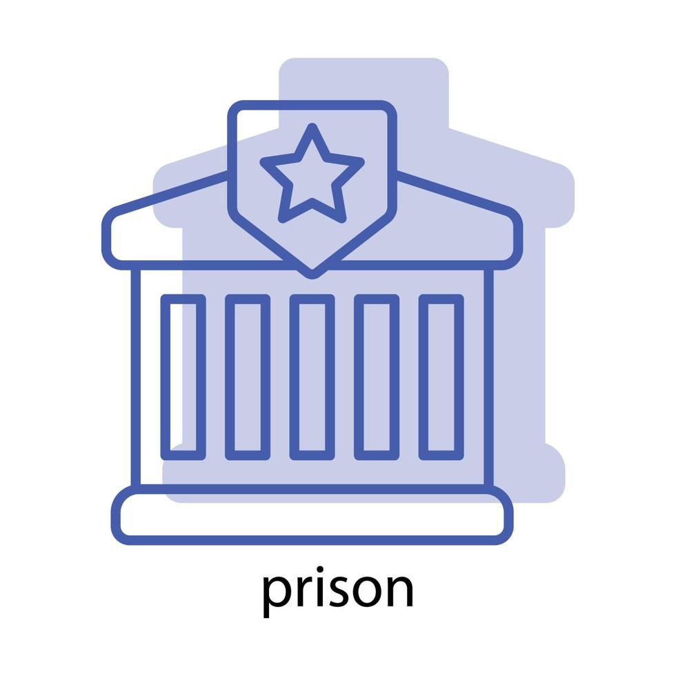 icône de la prison. l'icône peut être utilisée pour l'icône d'application, l'icône Web, l'infographie, le trait modifiable. vecteur de modèle de conception