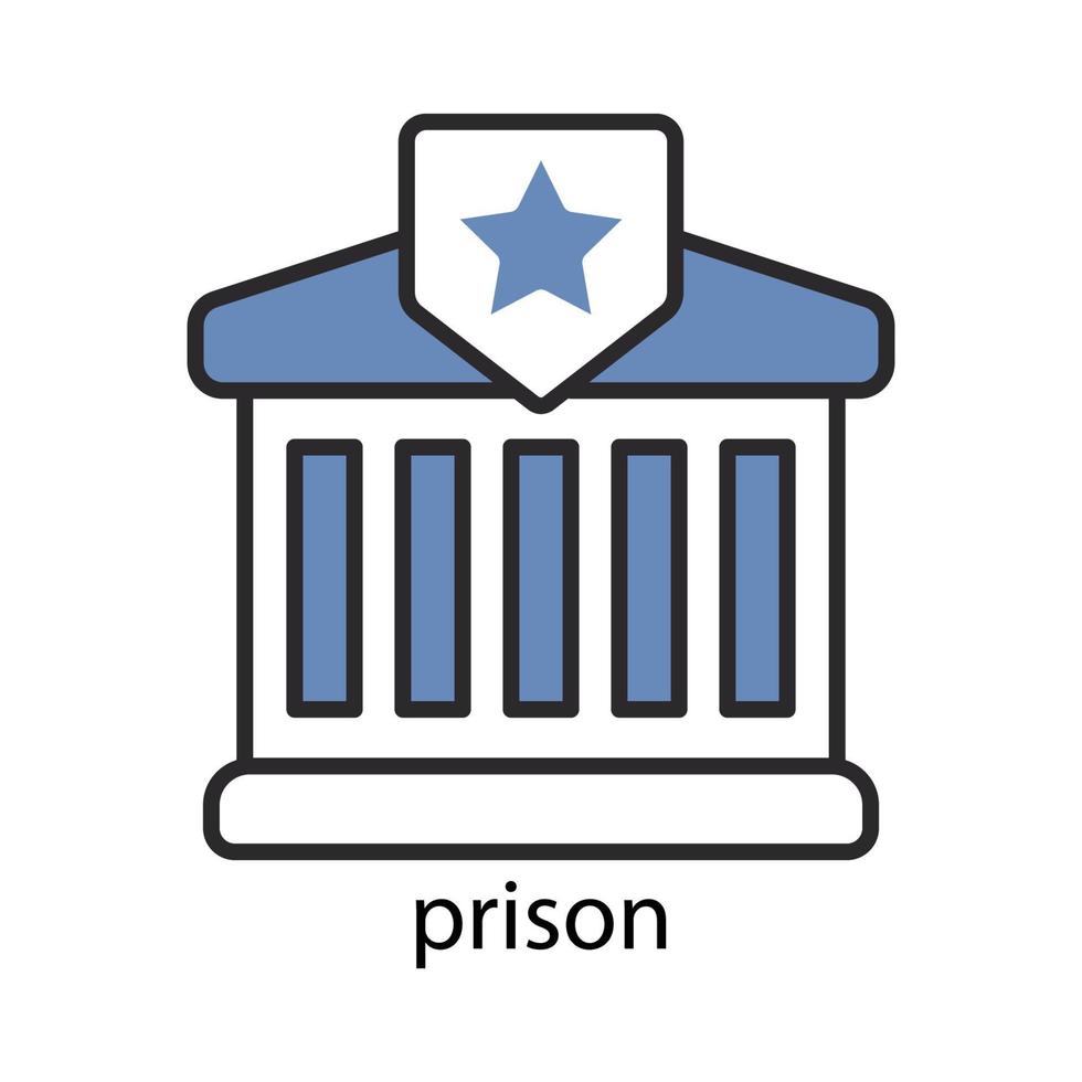 icône de la prison. conception colorée de ligne à deux tons. trait modifiable. vecteur de modèle de conception