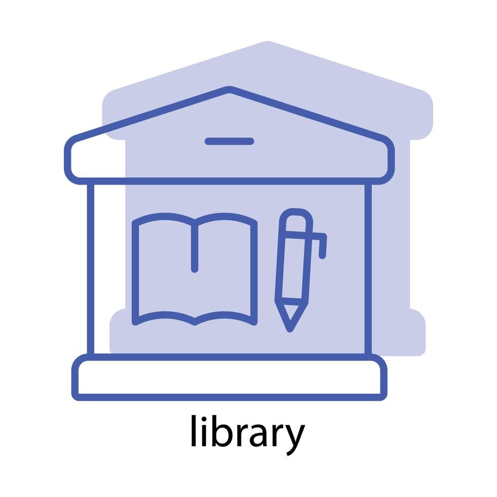 icône de la bibliothèque. l'icône peut être utilisée pour l'icône d'application, l'icône Web, l'infographie, le trait modifiable. vecteur de modèle de conception