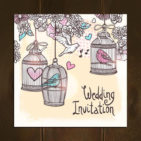 Carte d&#39;invitation de mariage vecteur