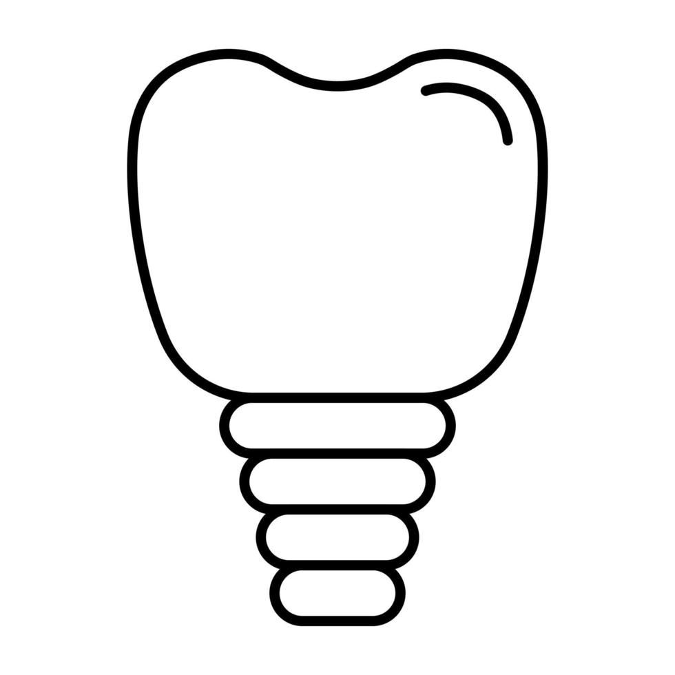 icône de ligne d'implant dentaire vecteur