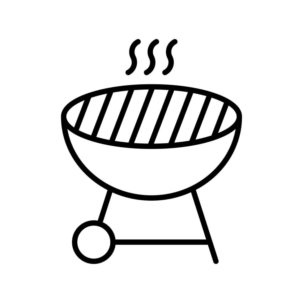 icône de ligne de barbecue vecteur
