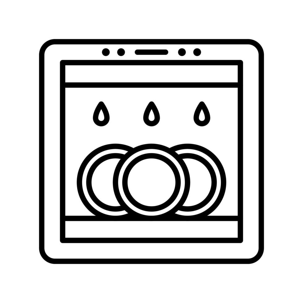 icône de ligne de lave-vaisselle vecteur