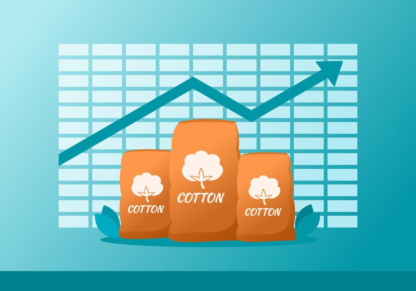 augmentation du prix ou de la demande du coton dans le graphique statistique vecteur