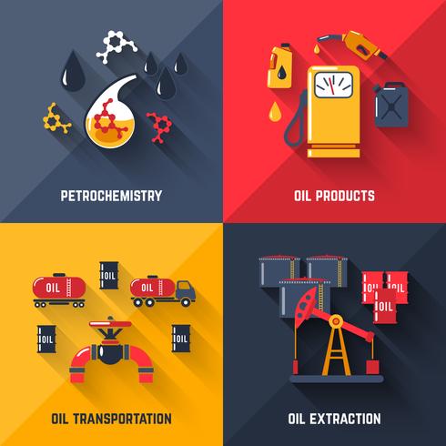 Ensemble de concept de design pétrolier vecteur