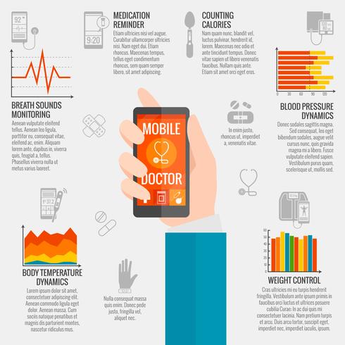 Infographie de la santé numérique vecteur