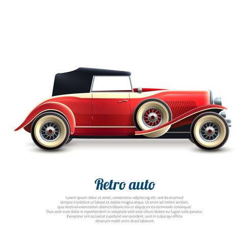 Affiche de voiture rétro vecteur