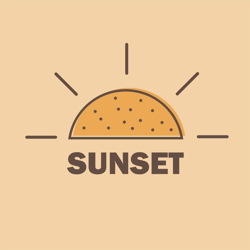 icône de ligne de soleil, signe de vecteur de contour, pictogramme linéaire, illustration de symbole de coucher de soleil