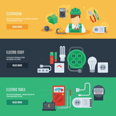 Ensemble de bannière électrique vecteur