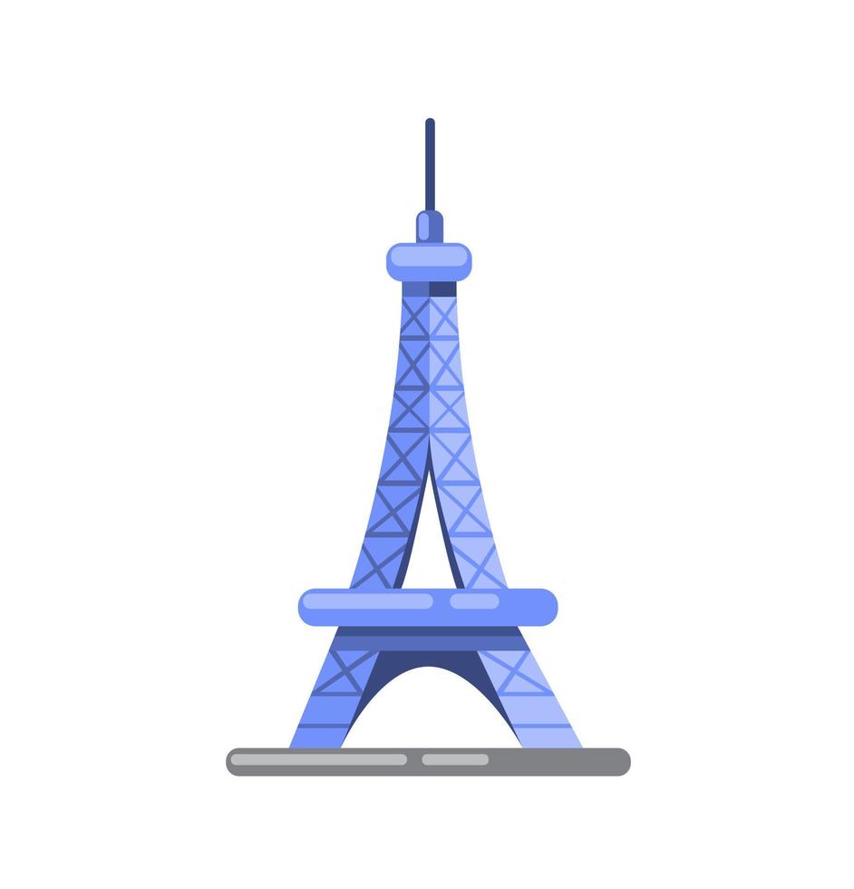 tour eiffel paris, france célèbre point de repère plat icône illustration design vecteur isolé sur fond blanc