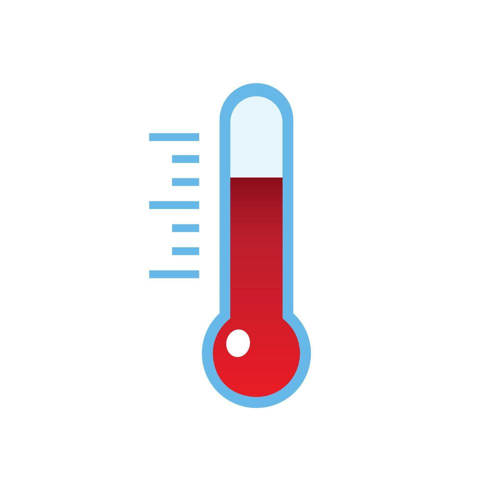 thermomètre, icône, plat, illustration, vecteur