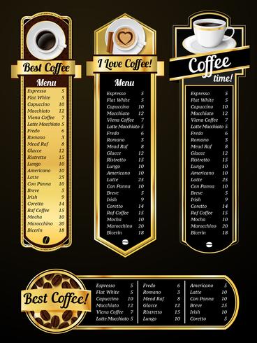 Modèles de menu de café vecteur