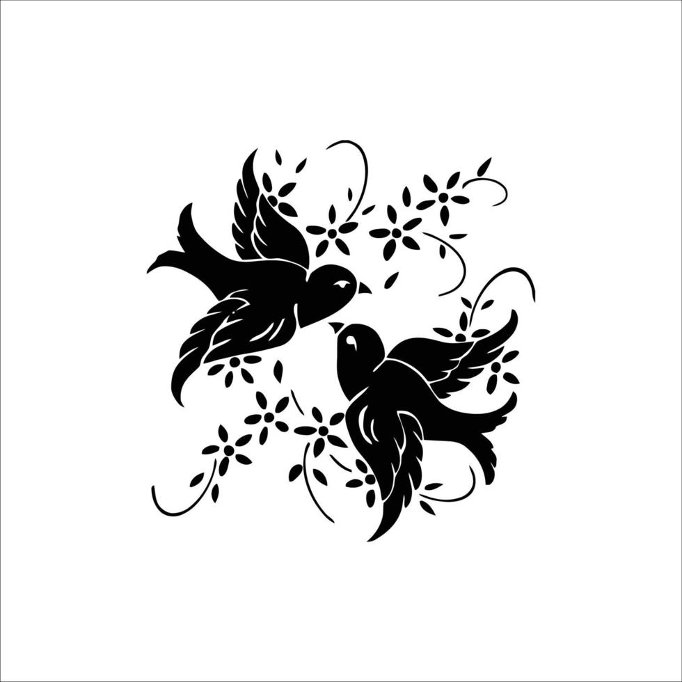silhouette d'oiseau colibri vecteur