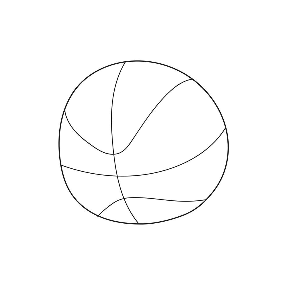 coloriage simple. ballon de basket. version croquis. coloriage pour les enfants. vecteur