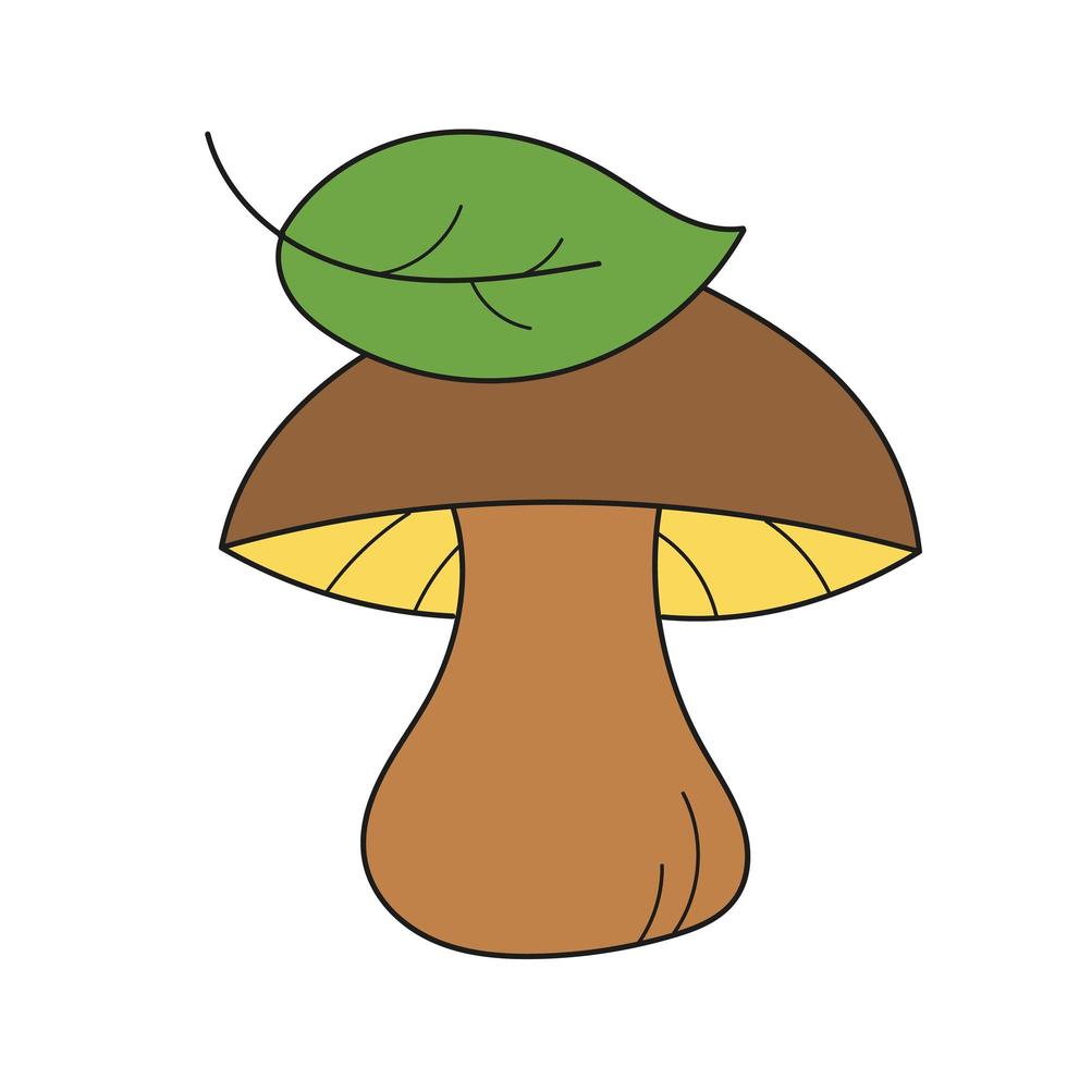 icône de dessin animé simple. champignon comestible mignon en style cartoon. vecteur