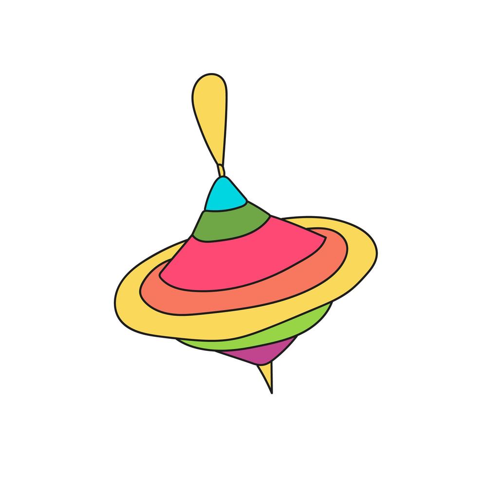 icône de dessin animé simple. illustration vectorielle de couleur d'un jouet d'enfant tourbillonnant. vecteur