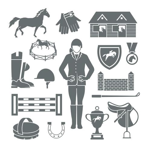 Jockey Icons Noir vecteur