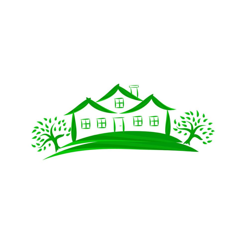 icône du logo maison de la nature vecteur