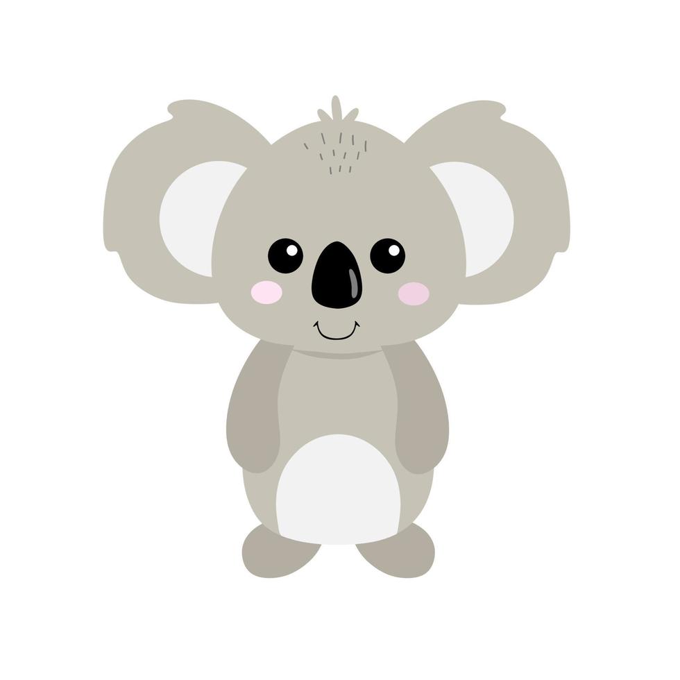 ours de koala de personnage de dessin animé mignon isolé sur fond blanc. impression pour fête d'enfants, cartes avec animaux, alphabet pour le développement de l'enfant. illustration vectorielle à la main. vecteur